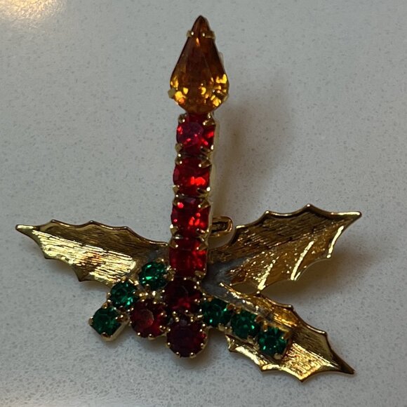 Vintage Collectible Christmas Holiday Pins Brooches & Earrings - Picture 8 of 16